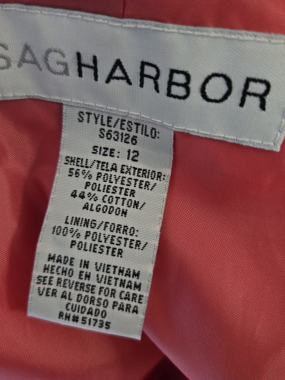 Sag Harbor Vintage Coral Floral Cottagecore Women's 12 Coastal Grandma Blazer - Picture 4 of 7